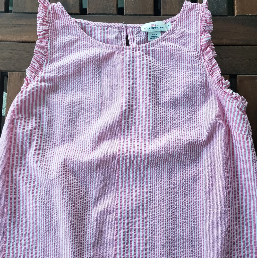 Vineyard Vines Seersucker Ruffle Top